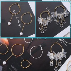 32 Pcs Hoop Earrings Finding, Hypoallergenic Alloy Round Earring Hoops Silver