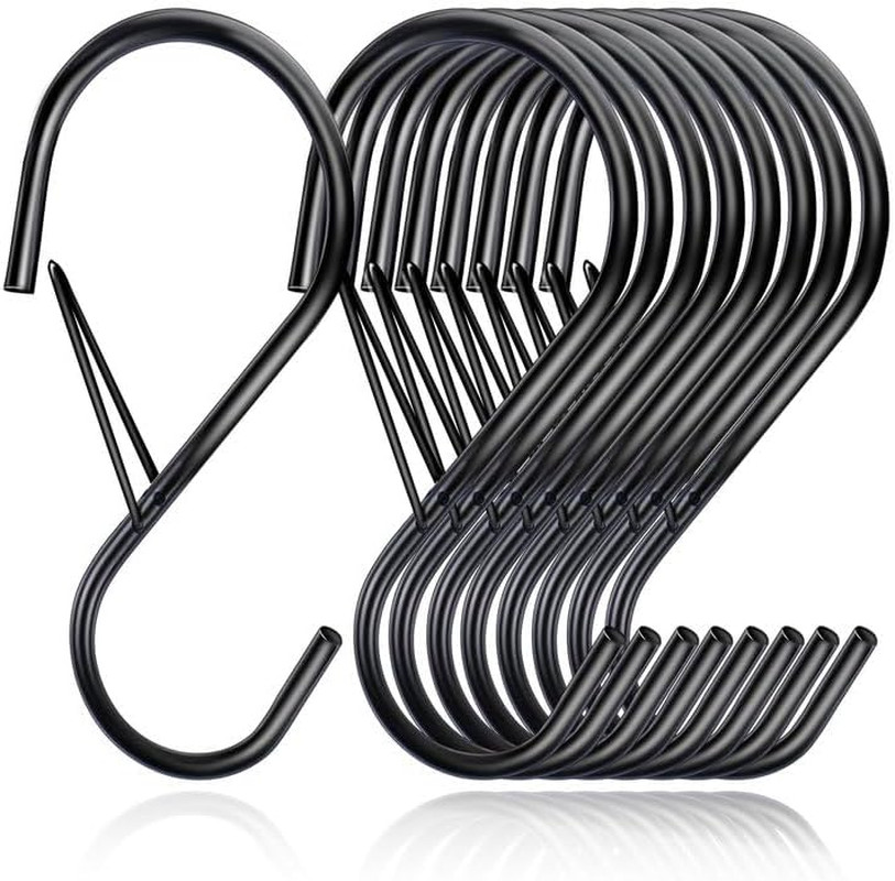 4 Inch 16 Pack Large S Hooks for Hanging with Safety Buckle,Heavy Dutys Hooks fo