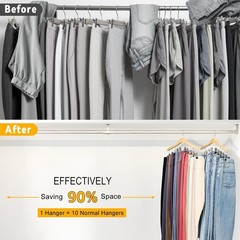 Legging Organizer for Closet, Wooden Yoga Pants Hangers 2 Pack with 10 Clips …