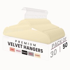 Velvet Hangers Flocked Clothes Heavy Duty Premium Non-Slip Hangers (30/50 Pack)