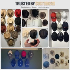 Versatile 6-Pack Hat Organizers – Adhesive Clear Hooks for Contemporary Decor