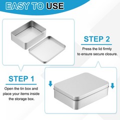 4.3 x 2.9 x 1.2 Inch Rectangular Storage Tins Box with Lid