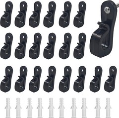 32Pcs Black Down Wall Clips for Wire Shelving – Heavy Duty Plastic Loop Brack…