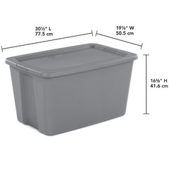 30 Gallon Stackable Storage Bin W/ Snap-on Lid Integrated Handles Organization