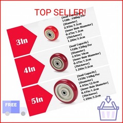 3 Inches Casters Wheels Medium Duty, 4 Packs Bearing 350 LBS, Replacement for Pl