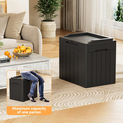 Stackable 30 Gal Plastic Storage Bin with Lid – Black Organizer for Home & Offic