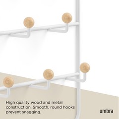 Umbra Estique Over The Door Coat Organizer For Coats Bags White/Natural