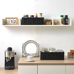 Stylish Wicker Storage Baskets with Handles – 2-Pack, Black Organizers