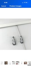 Picture Hanging Kit 59 in Wall-Mounted Rail Track w/ 4 Hooks Steel Cables White