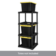 4 Tier Tote Rack, Holds Four 27 Gallon Industrial Storage Totes, Heavy Duty