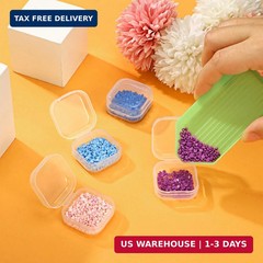 Jetec 36 Pack Clear Small Plastic Container Box Beads Organizer Boxes with Hinge