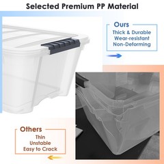 Costway 12Liter 12PCS Latch Stack Storage Box Tubs Bins Latches Handles