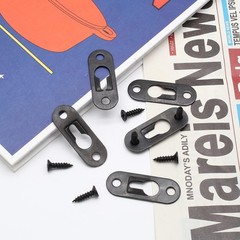20PCS Black Metal Keyhole Hanger Plates with Screws 1.31″ Spacing Picture Mirror