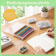 100 Pcs Mini Clear Plastic Storage Boxes with Lids for Crafts & Jewelry