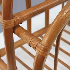 Vintage Rattan Magazine Rack Mid Century Modern 17 1/2L X 15 1/2H X 9 1/4W