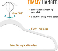 50 Plastic Hangers 17.7 Inch Non-Slip, Space Saving Closet Organizers, Heavy Dut