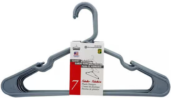 Lot of 5 Maurice Silver 41.6 cm x 23.5 cm Plastic Hangers (7 ct) FREE SHIPPING