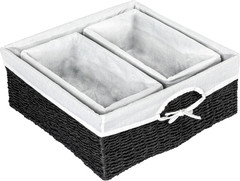 3-Piece Wicker Basket Set – 1 Large & 2 Small for Stylish Storage & Organization