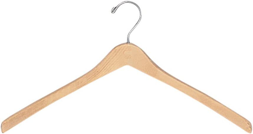 50 Wood Contoured Coat Hangers 17″ Jacket Outerwear Wooden Retail Store Natural