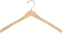 50 Wood Contoured Coat Hangers 17″ Jacket Outerwear Wooden Retail Store Natural