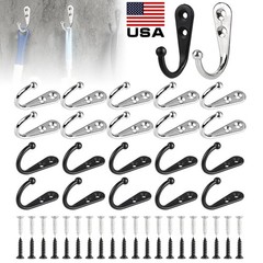 20pcs Wall Hooks for hanging, Metal Wall Hooks for Coats, Coat hooks for Wall US