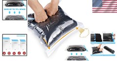Effortless Packing: 10 Pack Compression Bags – No Vacuum Needed, Durable PA+PE