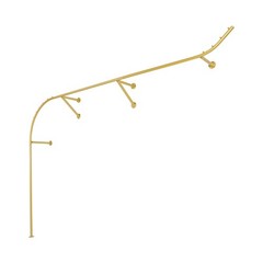 Gold Metal Hanging Clothes Rail, Heavy Duty Wall-mounted Garment Rack, 98.4*63in