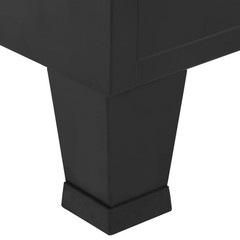 vidaXL Steel Wardrobe Black Industrial 354 x 157 x 551 Inch Storage Cabinet