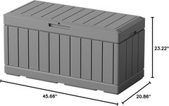 Greesum Outdoor Storage Box 82 Gallon Storage Bin with Lid for Patio Furniture,