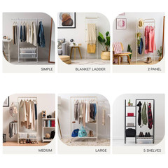 Black Metal Garment Clothes Rack 25 In. W X 59 In. H