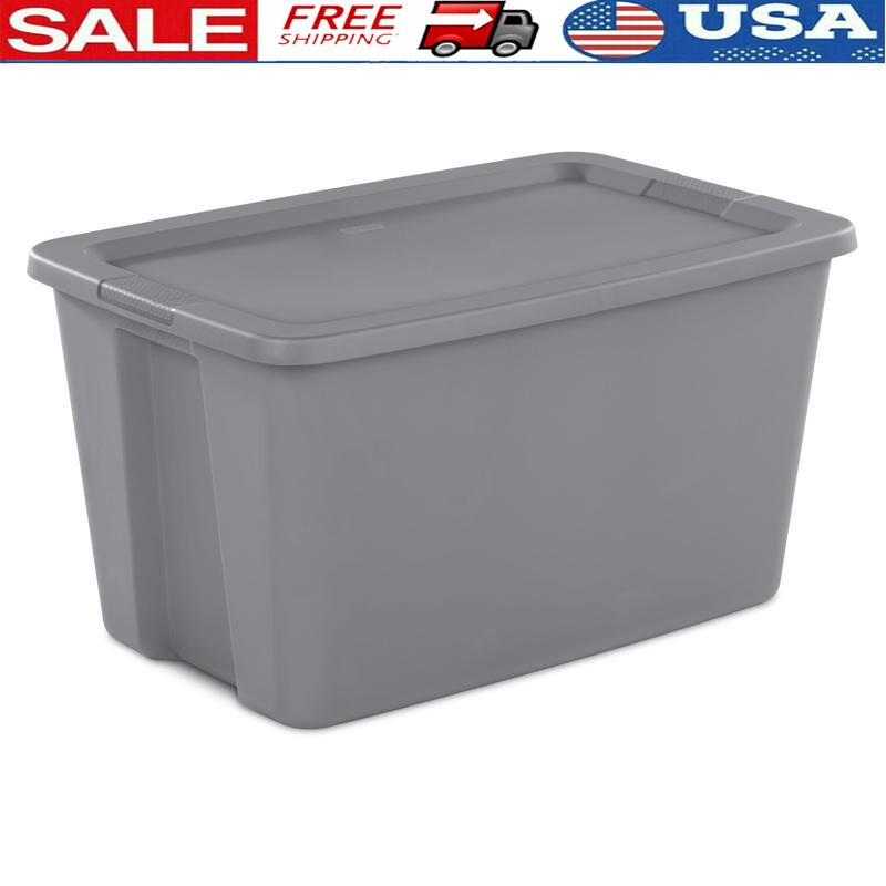 Extra Large 30 Gallon Plastic Storage Bin Snap-On Lid Stackable Tote Organizer