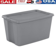 Extra Large 30 Gallon Plastic Storage Bin Snap-On Lid Stackable Tote Organizer