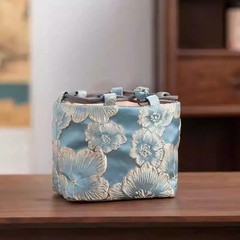 16cm Vintage Chinese Yun Brocade Tea Set Storage Bag Thickened Shockproof Pouch