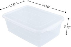 14 Quart Clear Storage Bin Plastic Latching Box/Container W/ Lid Shoe Boxes Set