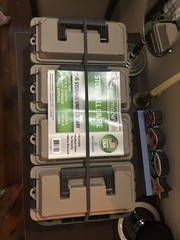 Greenmade Store-All Storage Crate Water Resistant Stackable w/ Tray , 4-pack