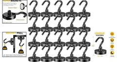 Industrial Grade Neodymium Magnetic Hooks – 120 LB Strength for Home & Office