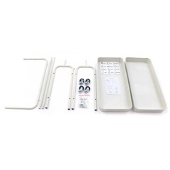 2-in-1 Garment Rack 2-Tier Metal Basket Rolling Clothes Rack White