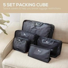 Nacuwa 5Pcs Packing Cubes Travel Clothes Storage Luggage Organizers Bags Pouch