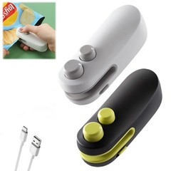 Mini Bag Sealer, 2026 2 in 1 Rechargeable Chip Sealer Mini, White + Black