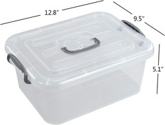 8L Clear Storage Bins with Lids – 2-Pack Durable Plastic Latch Boxes