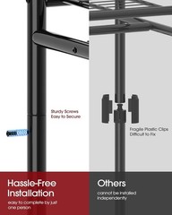 Sakugi Clothes Rack, Heavy-Duty Garment Rack with Shelves & Wheels, Freestanding
