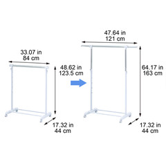 Mainstays Adjustable Metal Rolling Garment Clothes Rack Storage Organizer Hangin