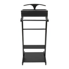 Suit Valet Stand Clothes Storage Shoe Organizer Coat Hanger Shoe Rack Black