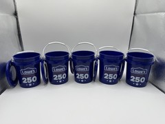5 Pack Lowes Celebrates 250 USA Mini Blue Bucket w/ Lid Stackable American 🇺🇸
