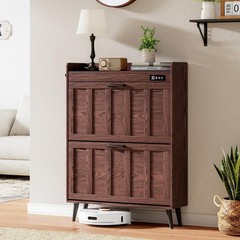 Shoe Storage Cabinet with Flip Drawers Deodorizer Space Saver Entryway Organize