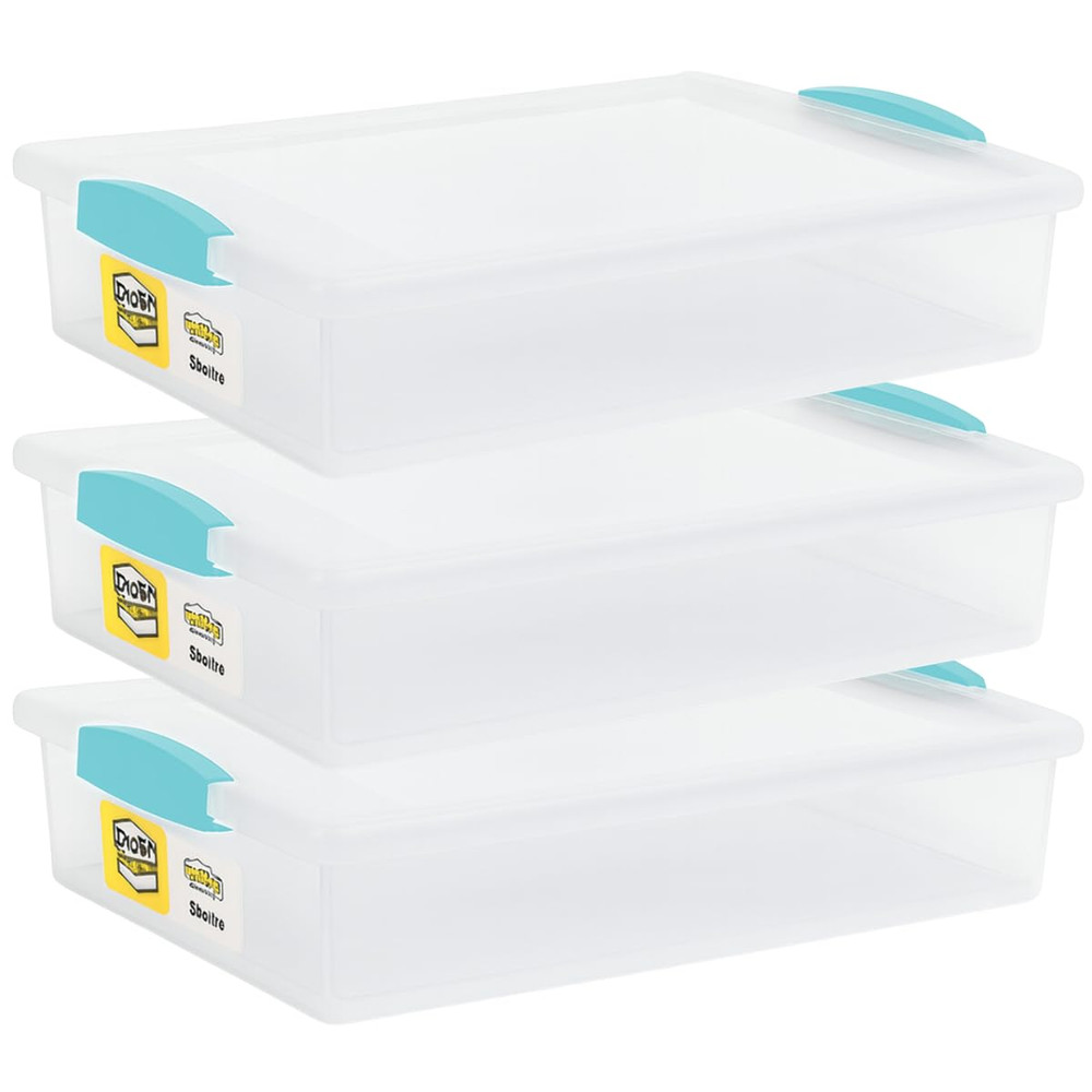 Tribello Plastic Storage Containers Lids For Organizing 6 Quarts – Large – 14 X