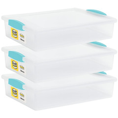 Tribello Plastic Storage Containers Lids For Organizing 6 Quarts – Large – 14 X