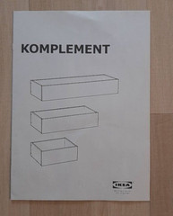 IKEA KOMPLEMENT White Drawer 302.467.22 with rails 19 5/8×13 3/4″ New (one)