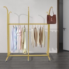 Adjustable Height Garment Rack With Six Universal Wheels 45.6*19.6*55.12-70.87in