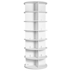7-Tier Rotating Shoe Rack Tower 360° Spinning Shoe Display Carousel White